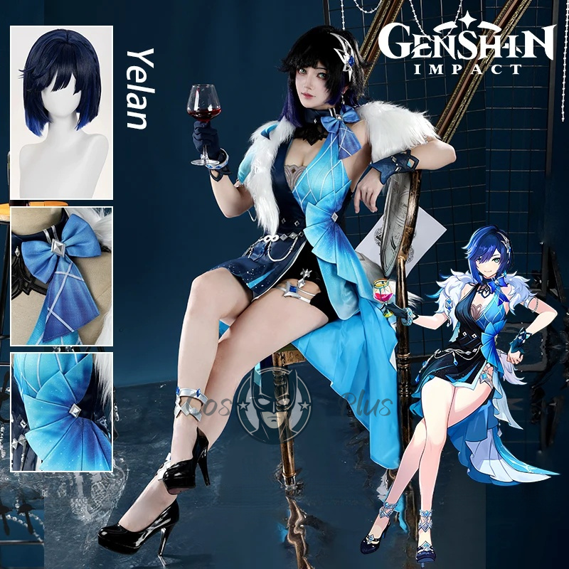 Anime Cosplay For Girls - Genshin Impact Yelan Cosplay Costume Wig