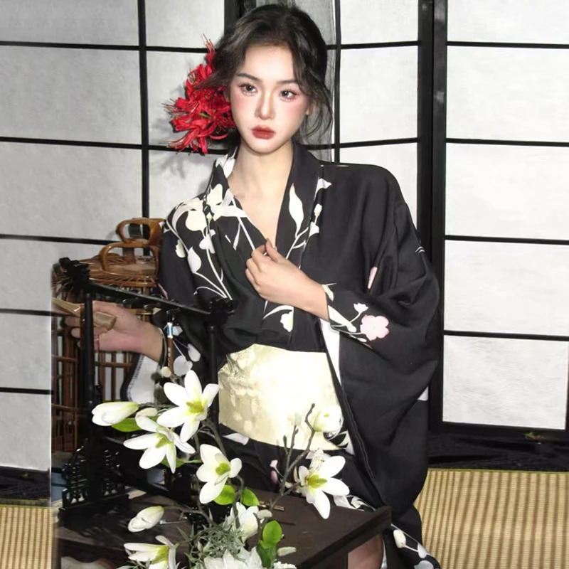 Black Japanese Kimono Gothic A - Asian Cosplay Anime ulasan dan harga