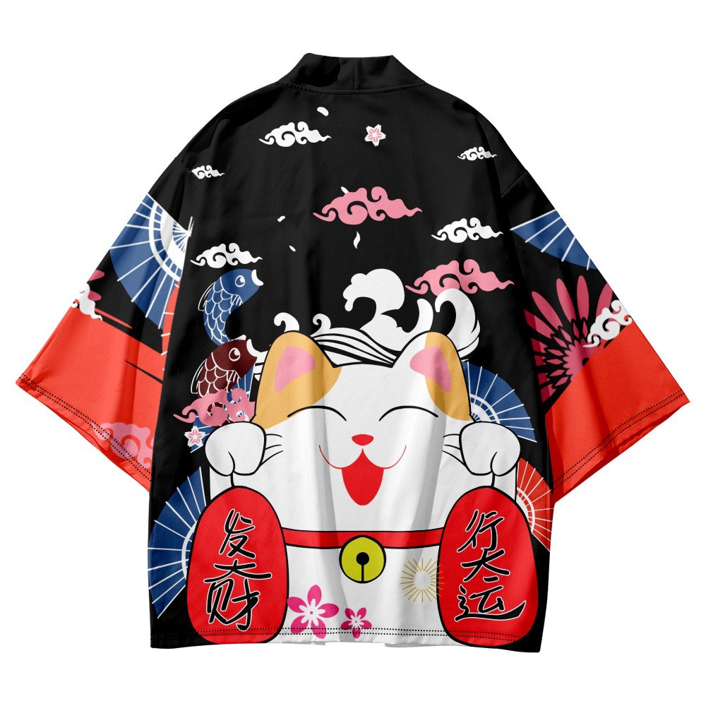 Yukata Cosplay Cat Print Cardi - Asian Cosplay Anime ulasan dan harga
