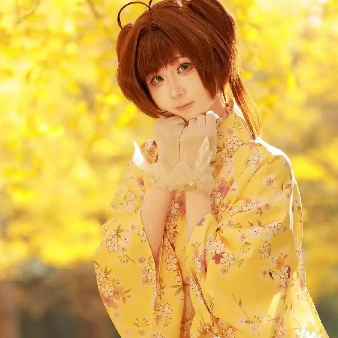Cute Yellow Kimono Girls Japan - Asian Cosplay Anime ulasan dan harga